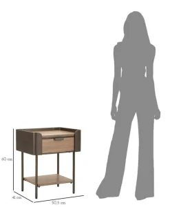 Tavolino salotto rettangolare nero 110x60x40h cm - Enemonzo