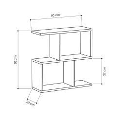 Tavolino salotto rettangolare quercia 60x20x60h cm - Fabrizia