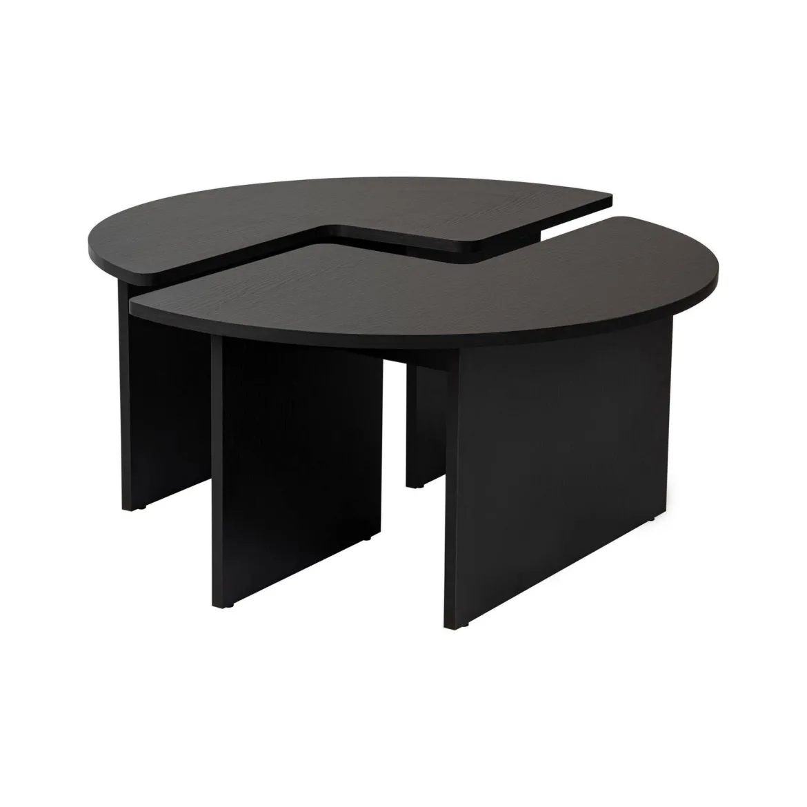 Tavolino salotto rotondo nero 90x90x41h cm - Tairn
