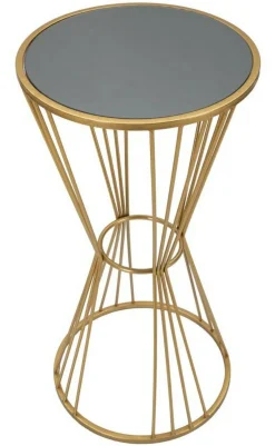 Tavolino salotto rotondo oro 50x50x100h cm - Leonid
