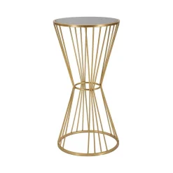 Tavolino salotto rotondo oro 50x50x100h cm - Leonid