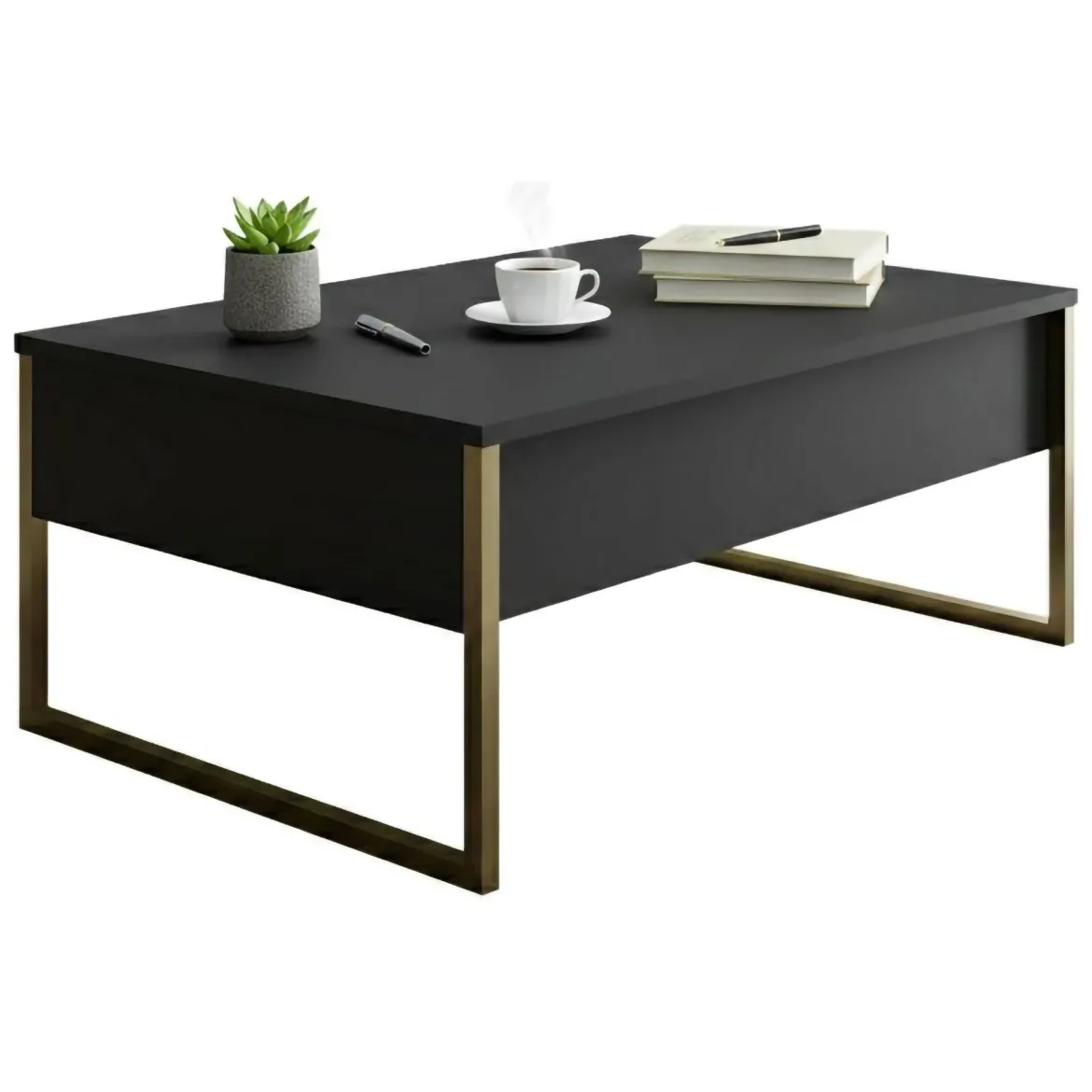 Tavolino soggiorno rettangolare ardesia 90x55x41h cm multiuso - Natalia