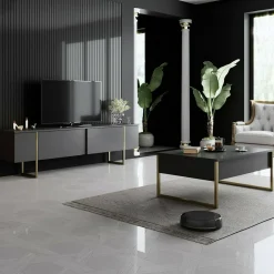 Tavolino soggiorno rettangolare ardesia 90x55x41h cm multiuso - Natalia