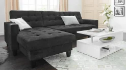 Tavolino soggiorno rettangolare bianco 90x60x47h cm con 2 cassetti - Taylor