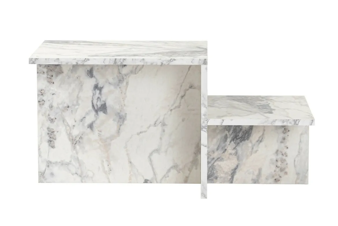 Tavolino soggiorno rettangolare marmo 80x40x40h cm - Varian