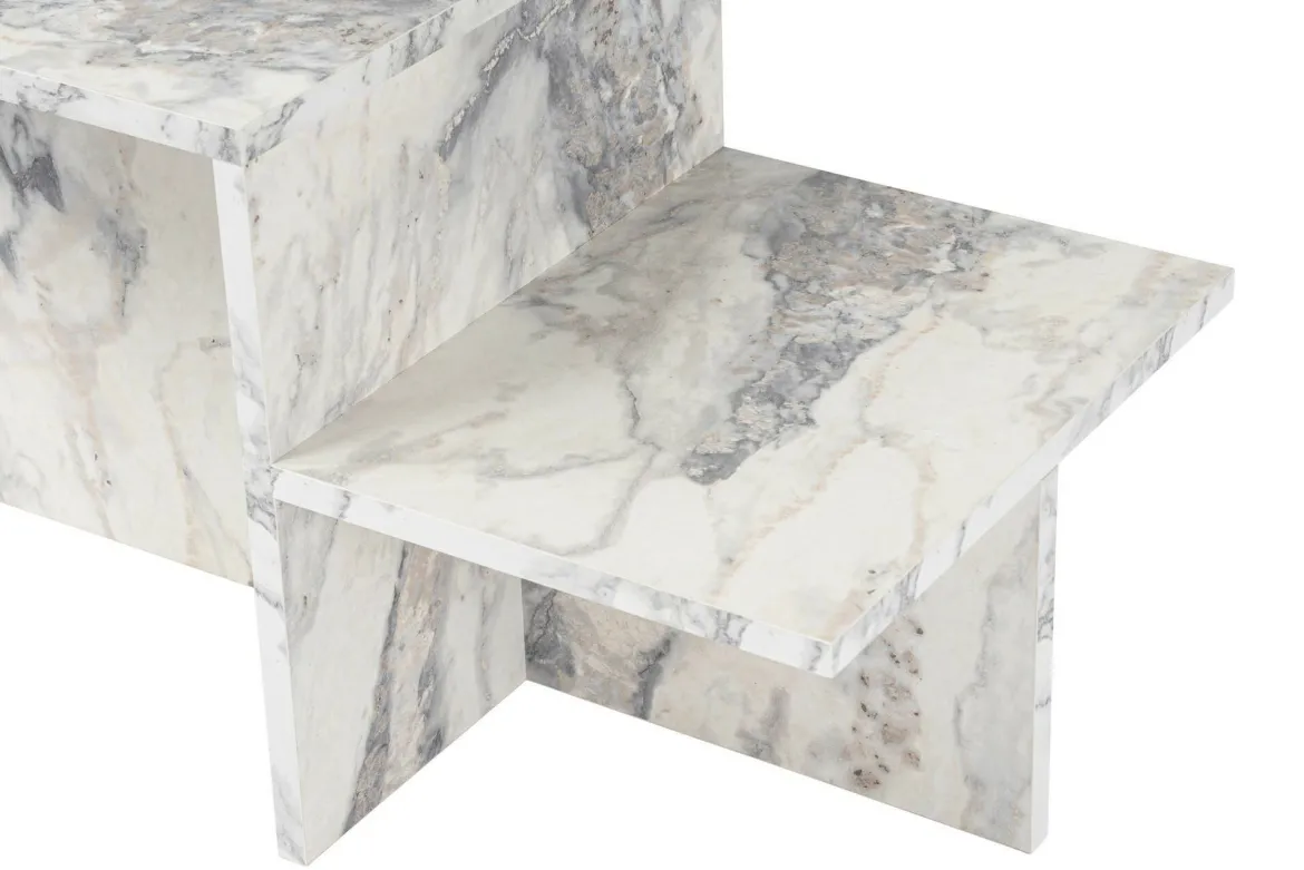 Tavolino soggiorno rettangolare marmo 80x40x40h cm - Varian