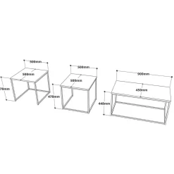 Tavolino soggiorno rettangolare quercia 30x40x63h cm - Blas