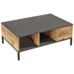 Tavolino soggiorno rettangolare quercia e bianco 90x41x54h cm - Basilica