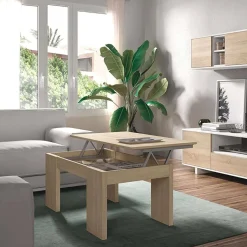 Tavolino soggiorno rettangolare rovere 102x43x50h cm contenitore - Adrina