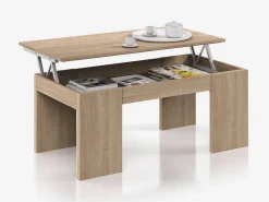 Tavolino soggiorno rettangolare rovere 102x43x50h cm contenitore - Adrina