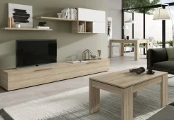 Tavolino soggiorno rettangolare rovere 102x43x50h cm contenitore - Adrina