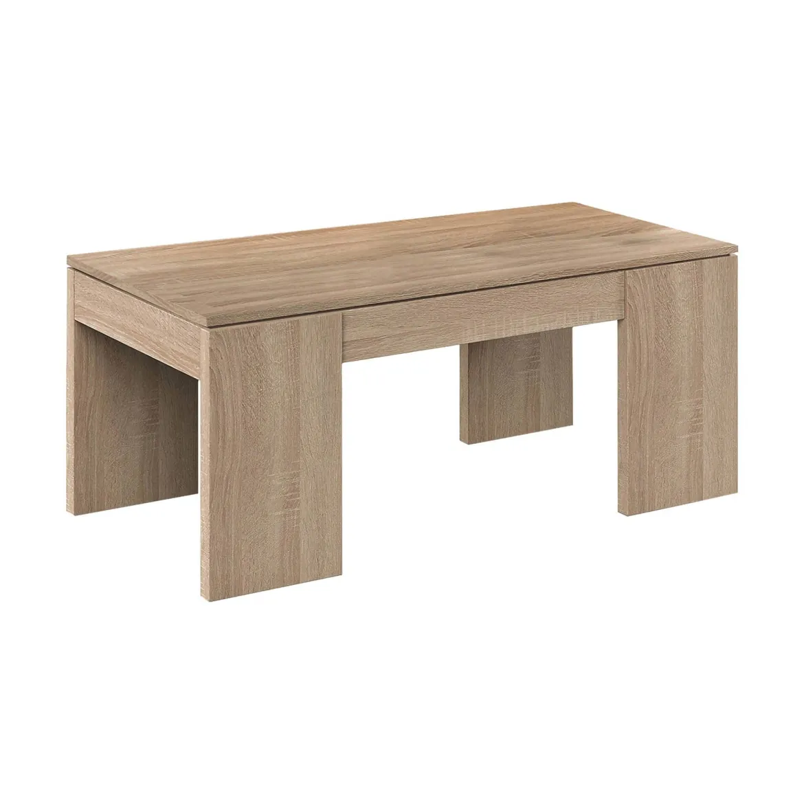 Tavolino soggiorno rettangolare rovere 102x43x50h cm contenitore - Adrina