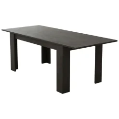 Tavolo Allungabile Nero Antracite Allungabile Meccanismo Estensione Allunga Centrale 220x90x75h cm, Lunghezza Massima 220 cm - Campora