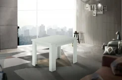 Tavolo allungabile 6-8 posti 90x90cm bianco lucido - Airin