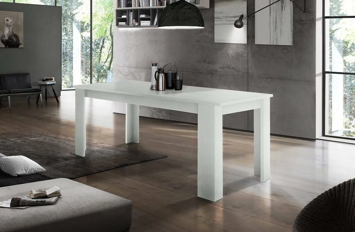 Tavolo allungabile 8-10 posti 140/190x90cm bianco lucido - Arizon