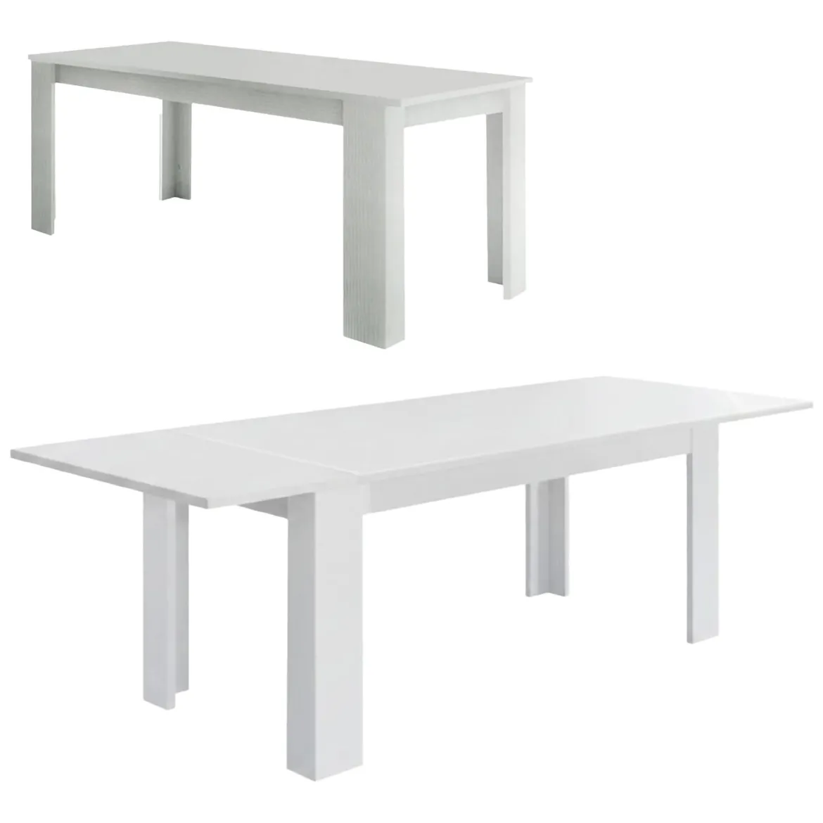 Tavolo allungabile 8-10 posti 140/190x90cm bianco lucido - Arizon