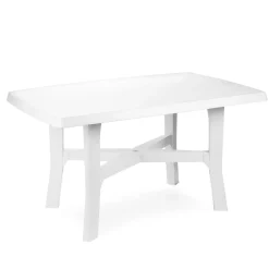 Tavolo da Esterno Bianco 6 Posti Tavolo Tavolo Fisso Rettangolare 180x100x72h cm, Lunghezza Massima 180 cm Made in Italy - Rasura