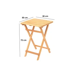Tavolo da Esterno Marrone 2 Posti Tavolo Tavolino Pieghevole 60x60x72h cm, Finitura Effetto Doghe - Piasco