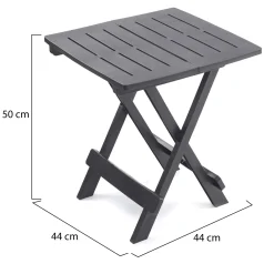 Tavolo da Esterno Nero Antracite 2 Posti Lunghezza Massima 50 cm 60x47x65h cm, Finitura Effetto Liscio Made in Italy - Ohatchee