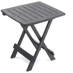 Tavolo da Esterno Nero Antracite 2 Posti Lunghezza Massima 50 cm 60x47x65h cm, Finitura Effetto Liscio Made in Italy - Ohatchee