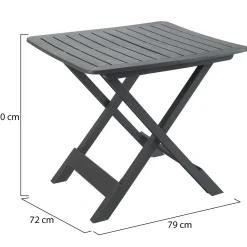 Tavolo da Esterno Nero Antracite 6 Posti Lunghezza Massima 101 cm 101x68x72h cm, Finitura Effetto Liscio Made in Italy - Pinedale