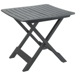 Tavolo da Esterno Nero Antracite 6 Posti Lunghezza Massima 101 cm 101x68x72h cm, Finitura Effetto Liscio Made in Italy - Pinedale