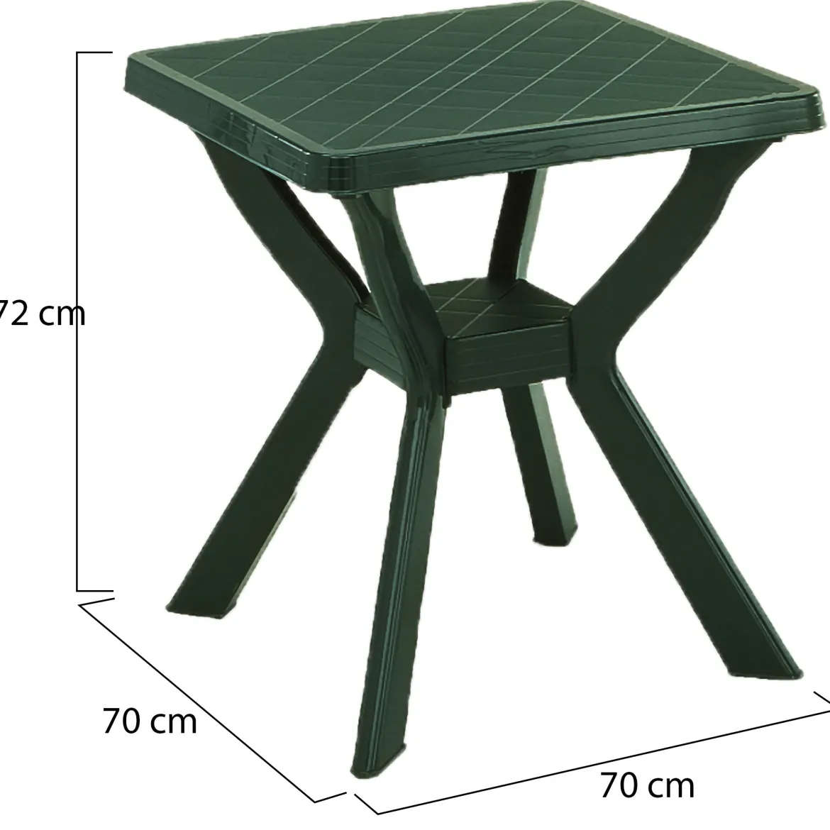 Tavolo da Esterno Verde 4 Posti Tavolo Tavolo Fisso Quadrato 75x75x72h cm, Lunghezza Massima 75 cm Made in Italy - Brownstown