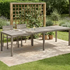 Tavolo da giardino allungabile 8-12 posti 147/294x90cm antracite - Brossard