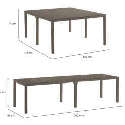 Tavolo da giardino allungabile 8-12 posti 147/294x90cm antracite - Brossard