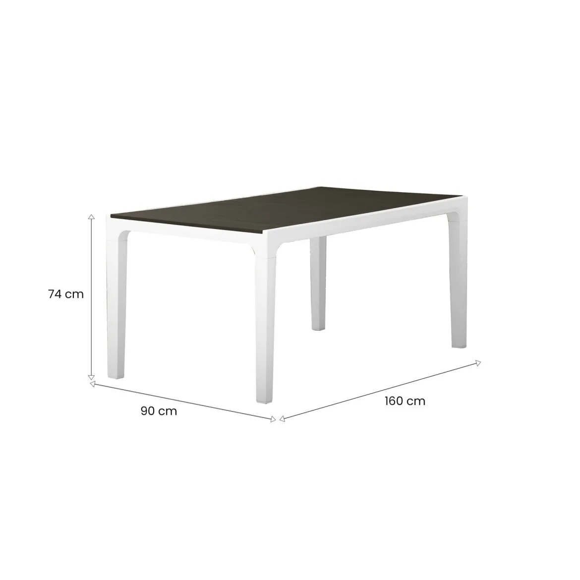 Tavolo da giardino 6 posti 80x80cm bianco - Acqua
