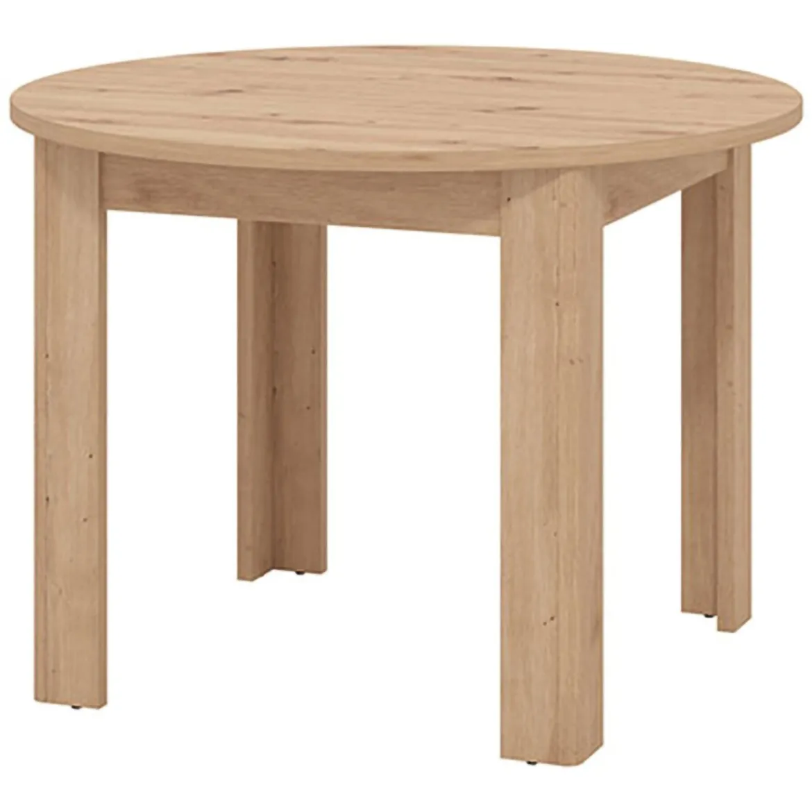 Tavolo Fisso Marrone Rovere Nodi 4 Posti Forma Rotondo 106.5x106.5x76.5h cm, Materiale Piano in Legno Nobilitato - Gorlago