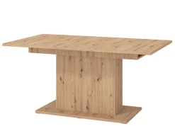 Tavolo Fisso Marrone Rovere Nodi 6 Posti Ripiano Effetto Dogato 135x80x76h cm, Forma Rettangolare - Luarca