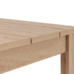 Tavolo Fisso Marrone Rovere Nodi Bianco 4 Posti Ripiano Effetto Dogato 80x80x76h cm, Forma Quadrato - Trosa