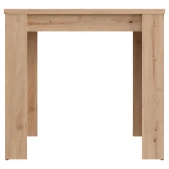 Tavolo Fisso Marrone Rovere Nodi Bianco 4 Posti Ripiano Effetto Dogato 80x80x76h cm, Forma Quadrato - Trosa