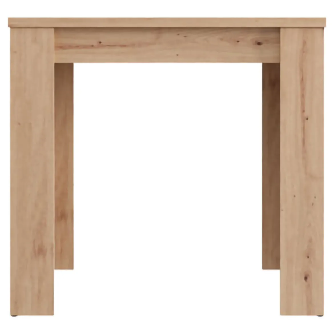 Tavolo Fisso Marrone Rovere Nodi Bianco 4 Posti Ripiano Effetto Dogato 80x80x76h cm, Forma Quadrato - Trosa