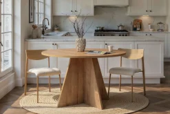 Tavolo Fisso Marrone Rovere 4 Posti Forma Rotondo 120x120x75h cm, Peso Supportato 60 kg - Racale