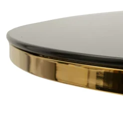 Tavolo Fisso Trasparente oro 2 Posti Forma Rotondo 100x100x80h cm, Colore Struttura oro - Dasozama