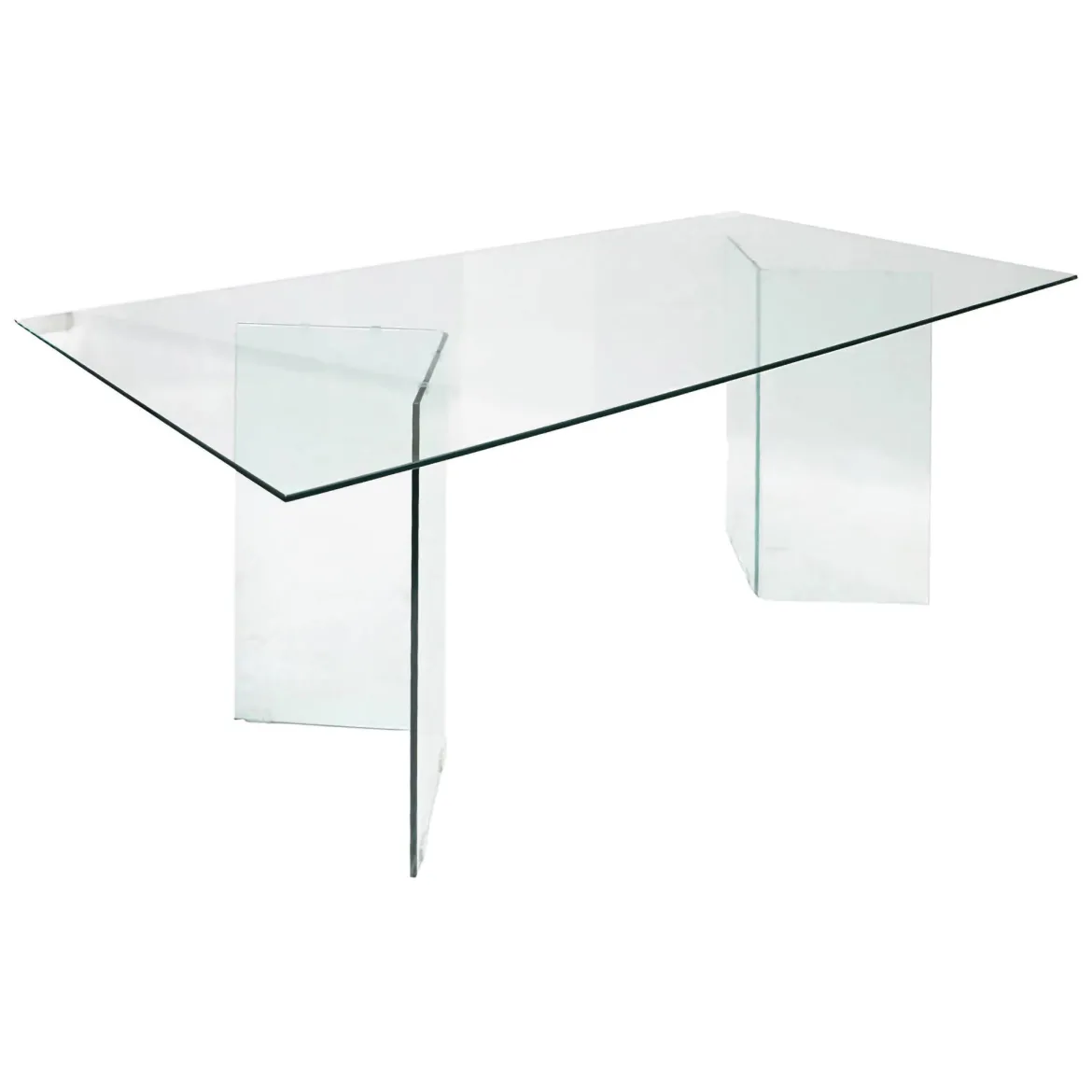 Tavolo vetro rettangolare 10 posti trasparente 180x90cm - Armir