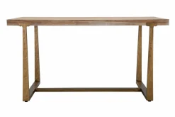 Tavolo vintage rettangolare 8 posti oro e marrone 150x90cm - Kazimir