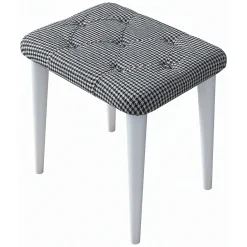 Toeletta Bianco Nero Specchio Incluso 2 Cassetti 41x35x170h cm, Un'anta - Sicamino