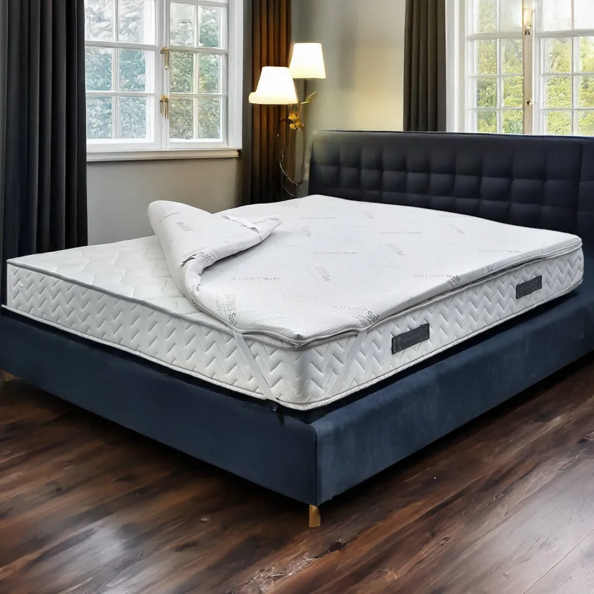 Topper matrimoniale Alcatron, 100% Made in Italy, 140x190xh5 cm