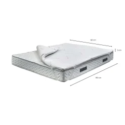Topper piazza e mezza Adalpina, 100% Made in Italy, 120x200xh5 cm