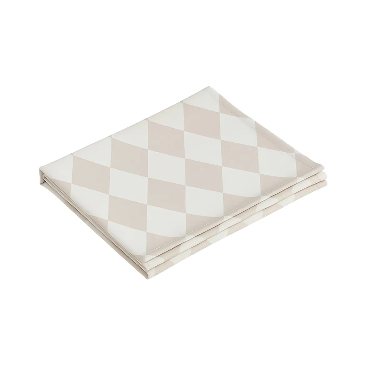 Tovaglia quadrata no stiro 140x140 cm, tortora e bianco - Acrobata - By Sarah Balivo