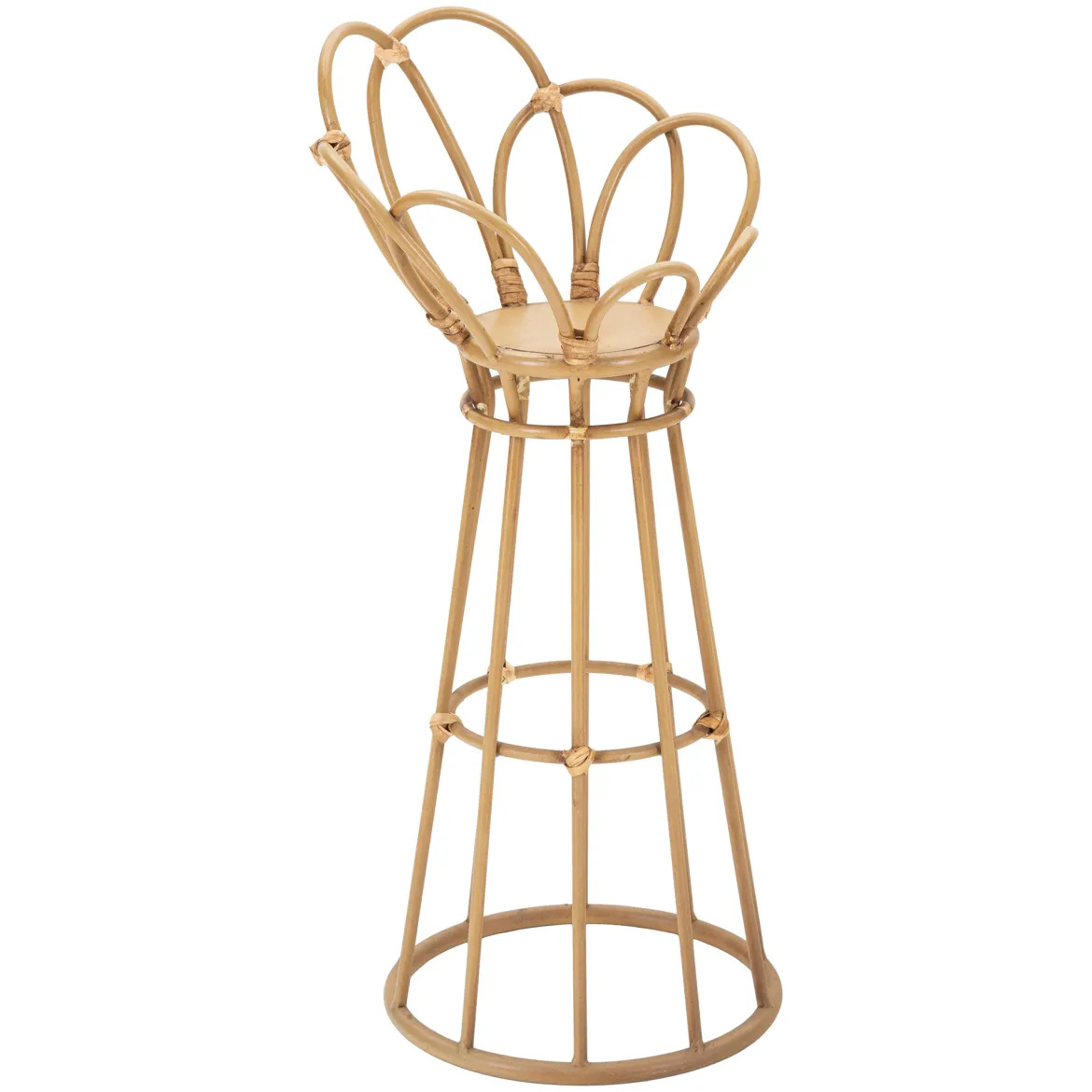Vaso Marrone Rovere Portavaso Finiture in Rattan Materiale Struttura in Plastica, Sfumatura Colore Struttura Rovere - Dalotami