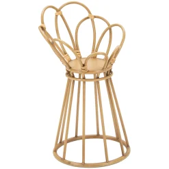 Vaso Marrone Rovere Portavaso Finiture in Rattan Materiale Struttura in Plastica, Sfumatura Colore Struttura Rovere - Damonono