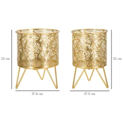 Vaso oro set 2 Vasi, Portavasi Rimovibili, - Ranya