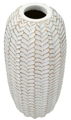Vaso Whitechapel, Bianco e Oro, 20x20 h67 cm