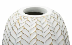 Vaso Whitechapel, Bianco e Oro, 20x20 h67 cm