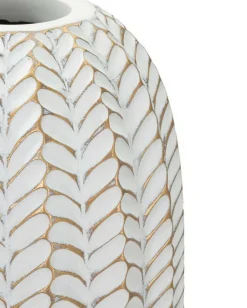 Vaso Whitechapel, Bianco e Oro, 20x20 h67 cm