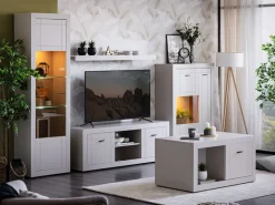 Vetrina Beige Nero 4 Ripiani Un'anta 35x32x168h cm, 5 Vani - Roburent